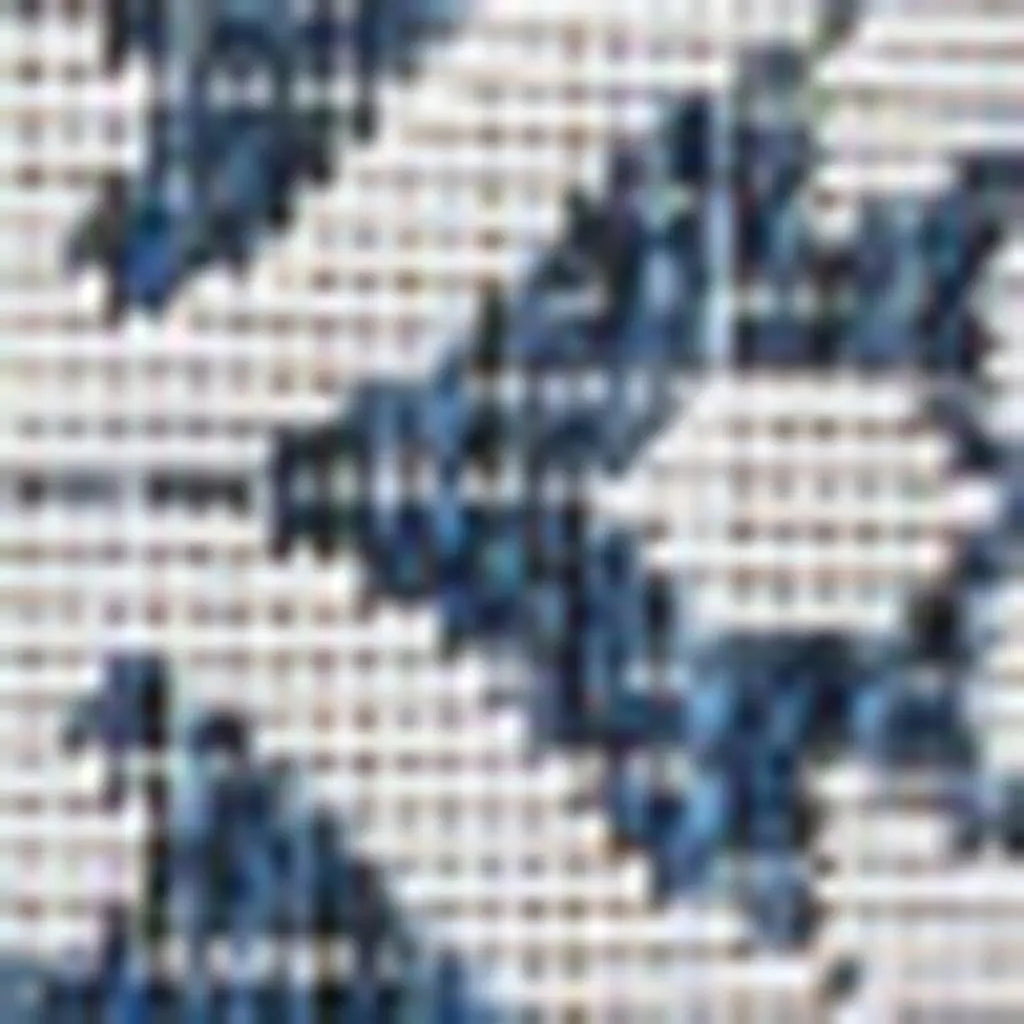5' X 8' Navy Blue And Cream Floral Indoor Outdoor Area Rug - GreatEagleInc