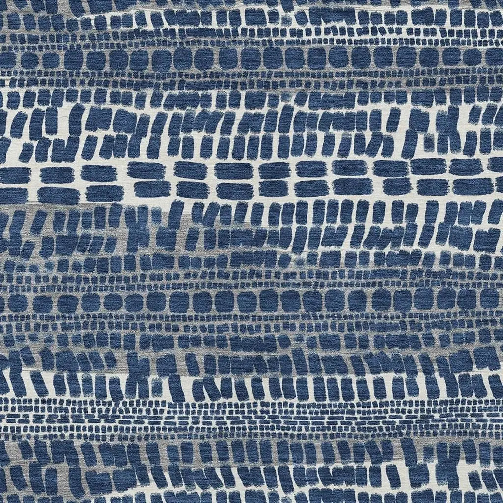 5' X 8' Navy Blue And Gray Abstract Washable Indoor Outdoor Area Rug Homeroots Outdoor