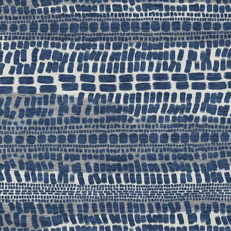 5' X 8' Navy Blue And Gray Abstract Washable Indoor Outdoor Area Rug Homeroots Outdoor