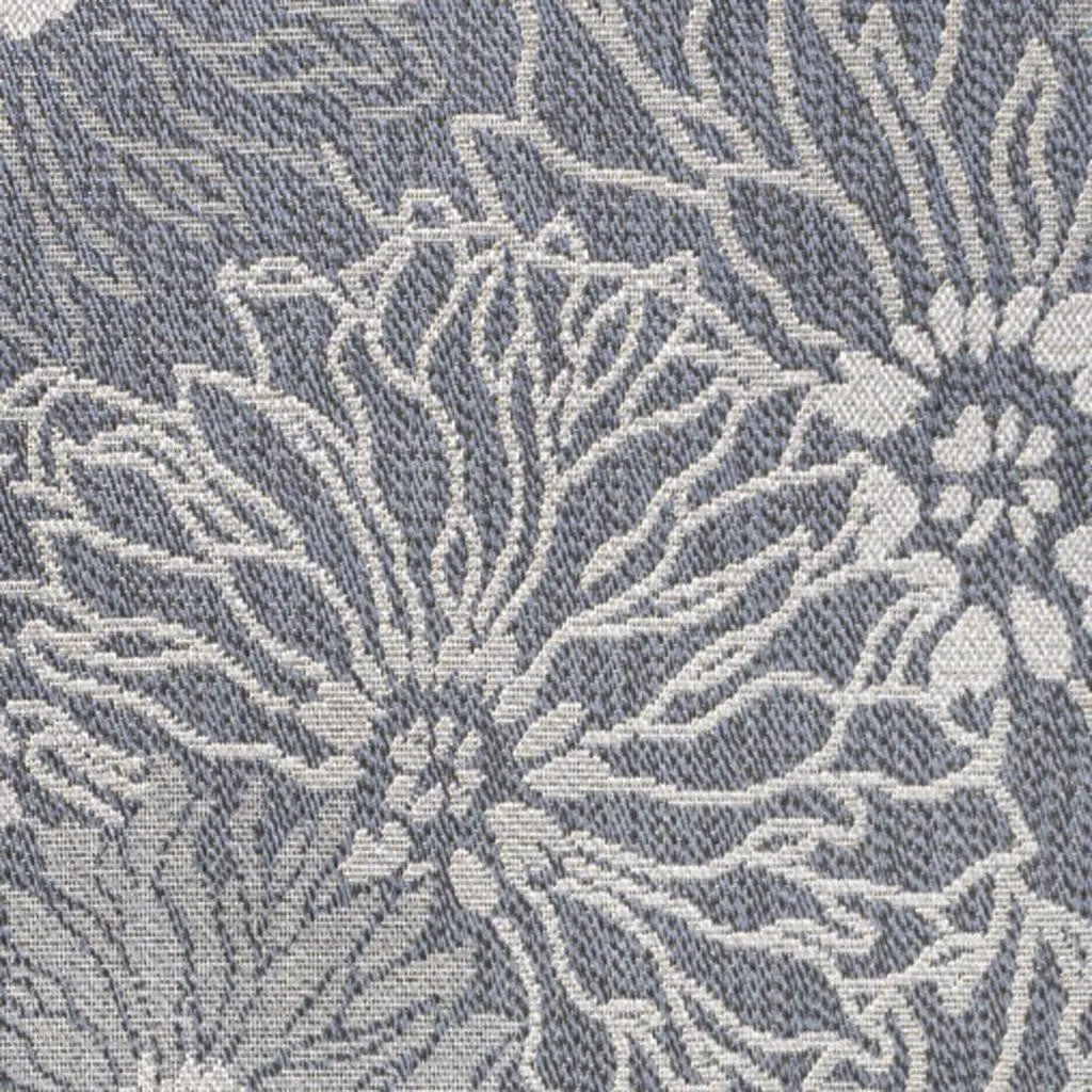 5' X 8' Navy Blue And Gray Floral Indoor Outdoor Area Rug Homeroots Outdoor