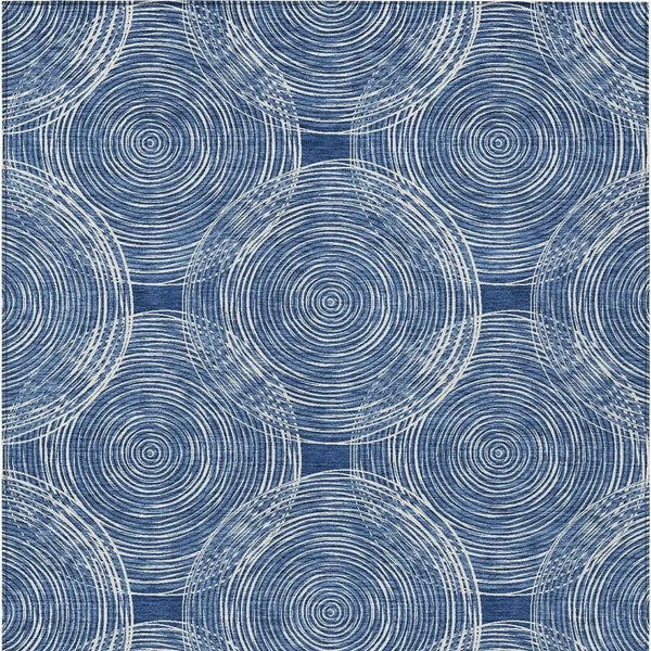 5' X 8' Navy Blue And Ivory Geometric Washable Indoor Outdoor Area Rug Homeroots Outdoor