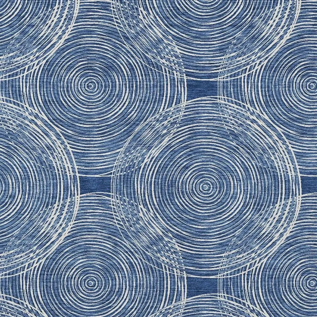 5' X 8' Navy Blue And Ivory Geometric Washable Indoor Outdoor Area Rug Homeroots Outdoor