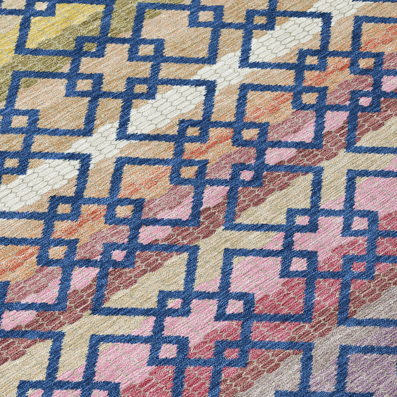 5' X 8' Navy Blue And Ivory Striped Washable Indoor Outdoor Area Rug Homeroots Outdoor