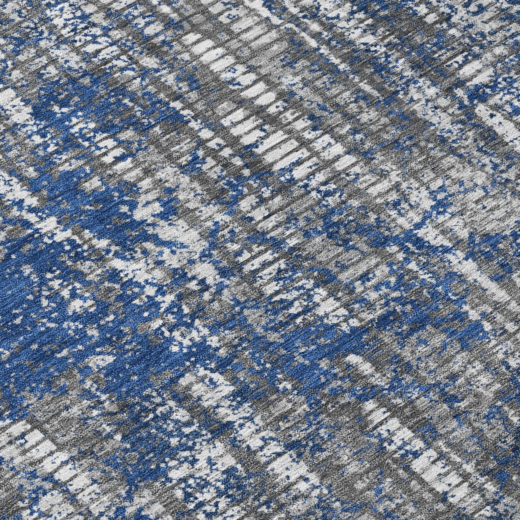 5' X 8' Navy Blue And Khaki Abstract Washable Indoor Outdoor Area Rug Homeroots Outdoor