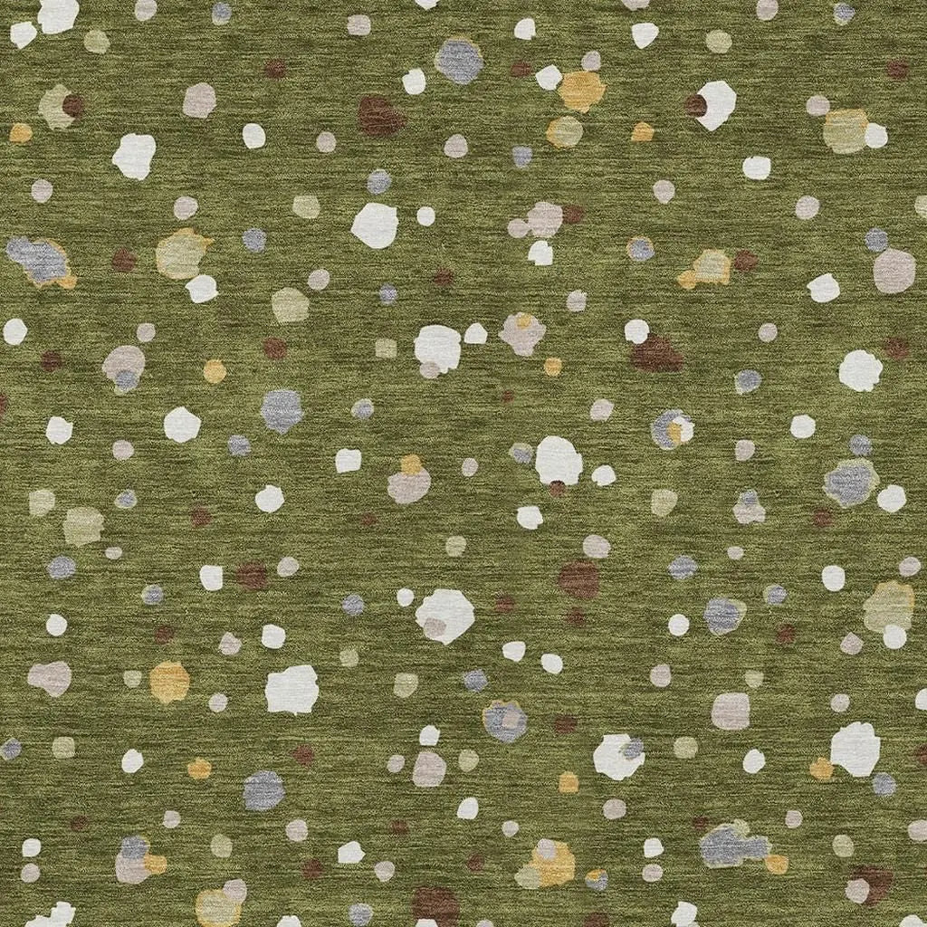 5' X 8' Olive Green And Brown Geometric Washable Indoor Outdoor Area Rug Homeroots Outdoor