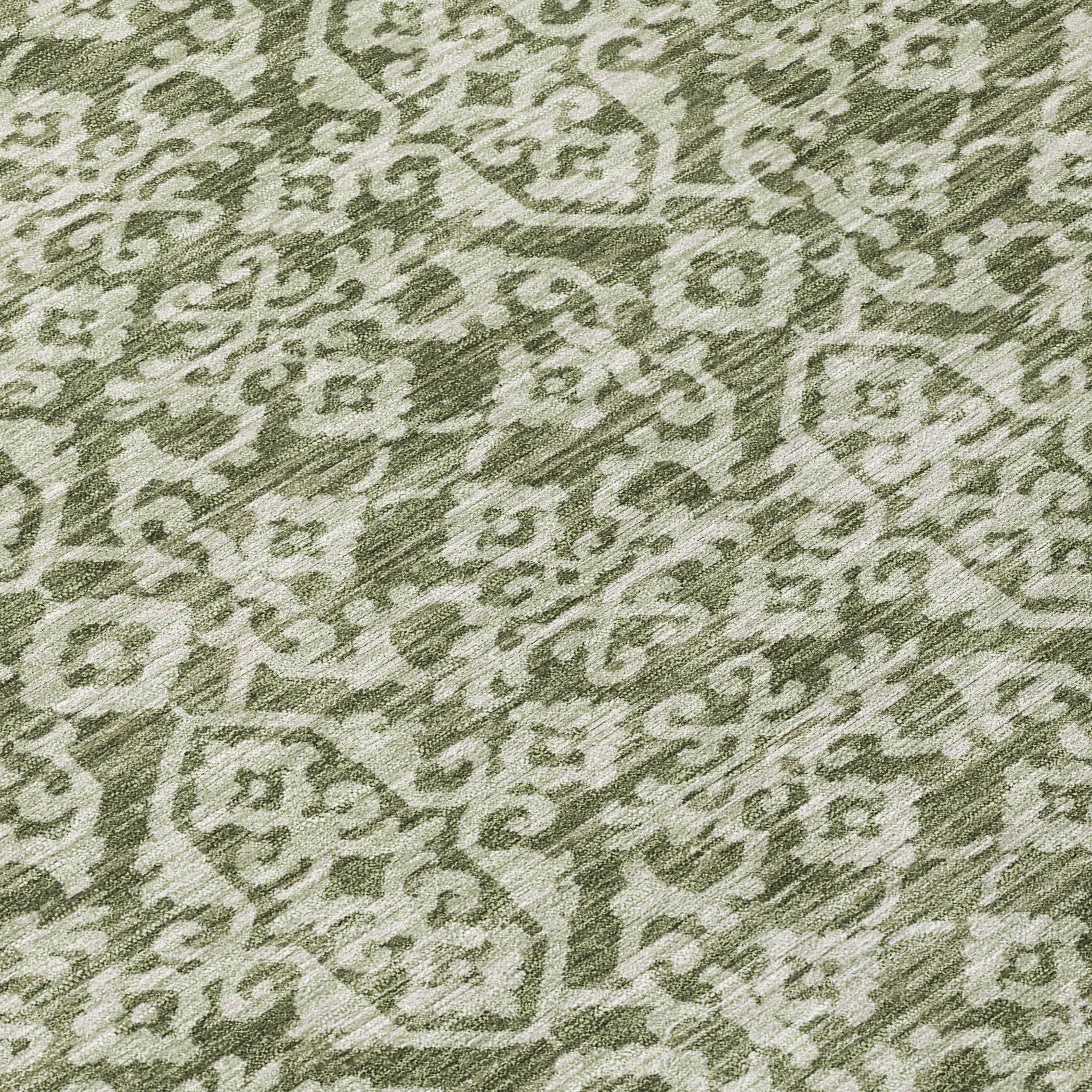 5' X 8' Olive Green And Brown Oriental Washable Indoor Outdoor Area Rug Homeroots Outdoor