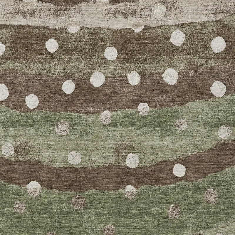 5' X 8' Olive Green And Gray Striped Washable Indoor Outdoor Area Rug Homeroots Outdoor