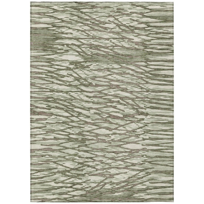 5' X 8' Olive Green And Green Abstract Washable Indoor Outdoor Area Rug Homeroots Outdoor
