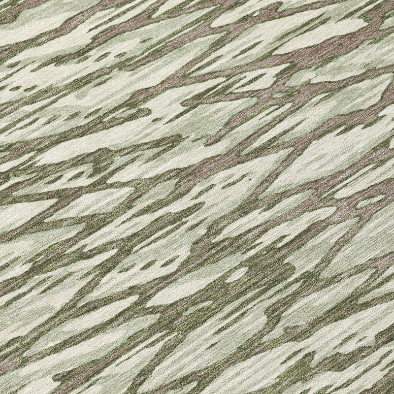 5' X 8' Olive Green And Green Abstract Washable Indoor Outdoor Area Rug Homeroots Outdoor