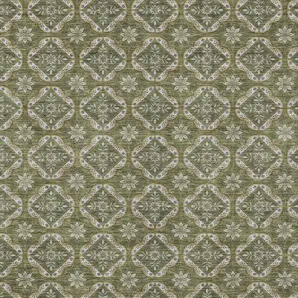 5' X 8' Olive Green And Green Geometric Washable Indoor Outdoor Area Rug Homeroots Outdoor