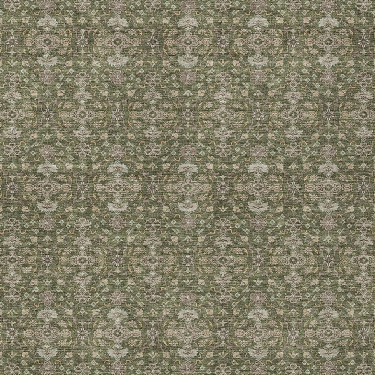 5' X 8' Olive Green And Green Oriental Washable Indoor Outdoor Area Rug Homeroots Outdoor