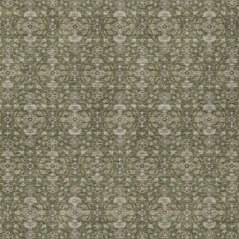 5' X 8' Olive Green And Green Oriental Washable Indoor Outdoor Area Rug Homeroots Outdoor