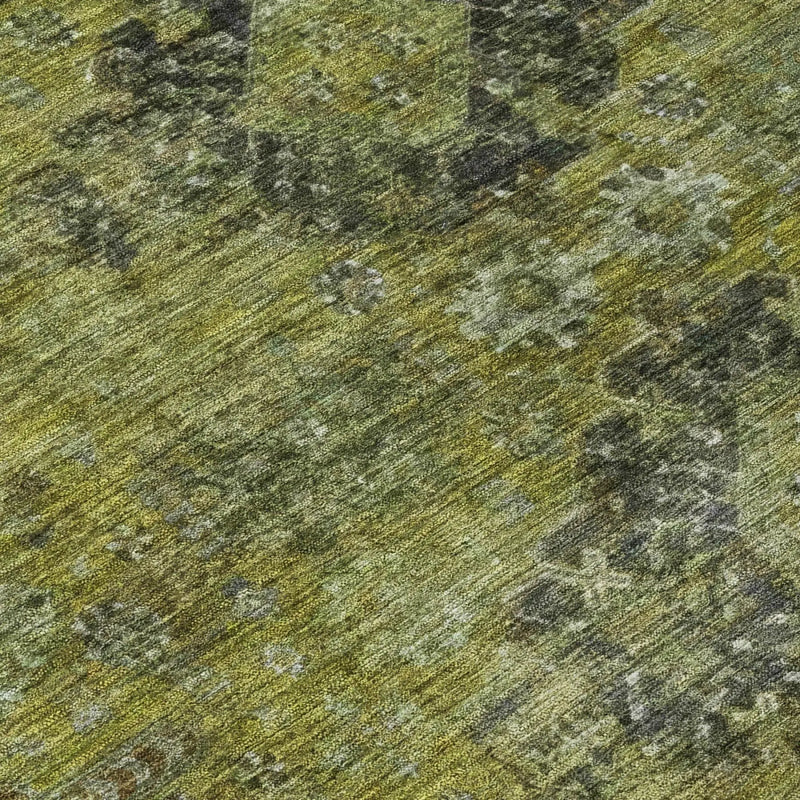 5' X 8' Olive Green And Green Oriental Washable Indoor Outdoor Area Rug Homeroots Outdoor