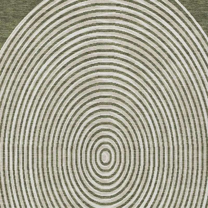 5' X 8' Olive Green And Ivory Geometric Washable Indoor Outdoor Area Rug Homeroots Outdoor