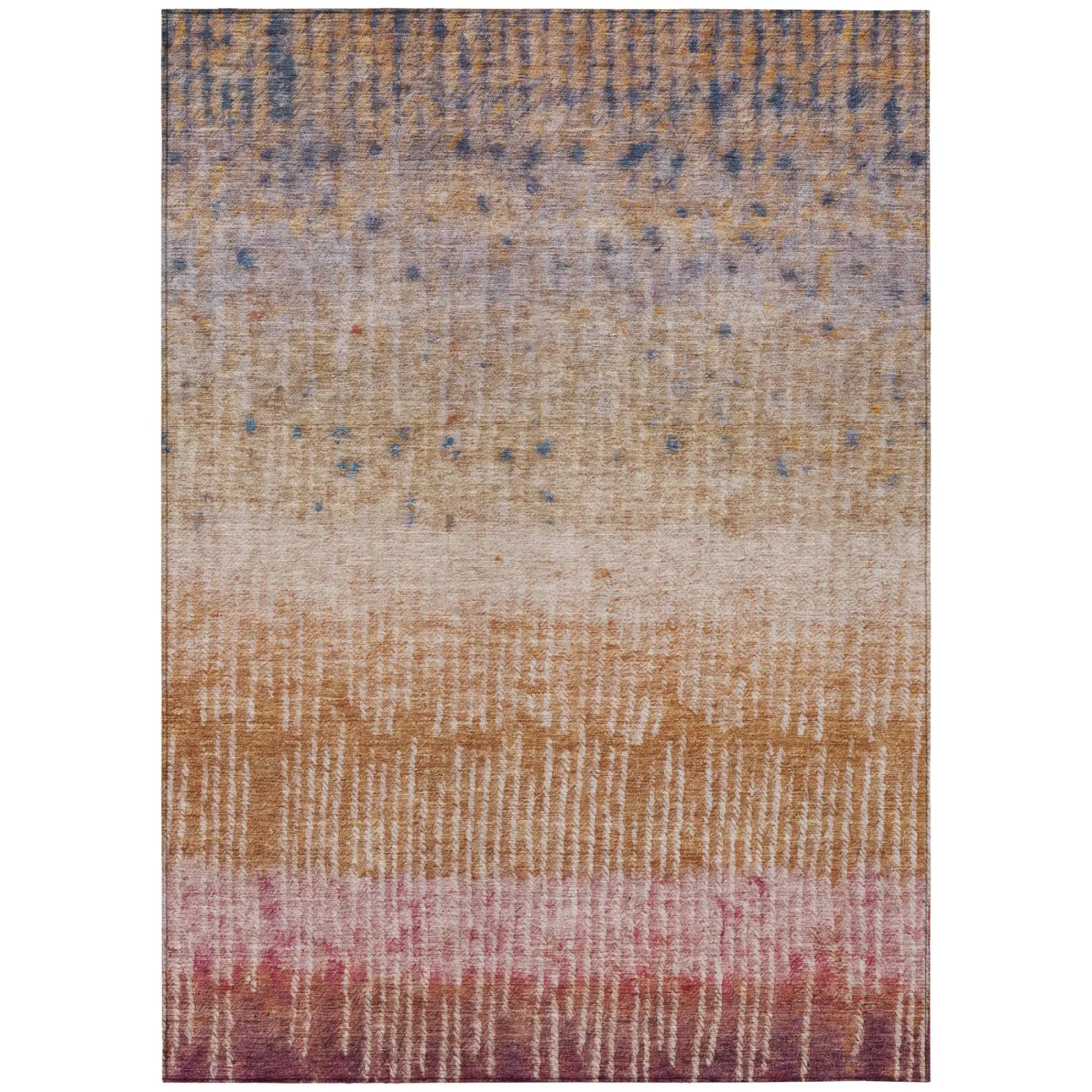 5' X 8' Orange And Beige Abstract Washable Indoor Outdoor Area Rug Homeroots Outdoor