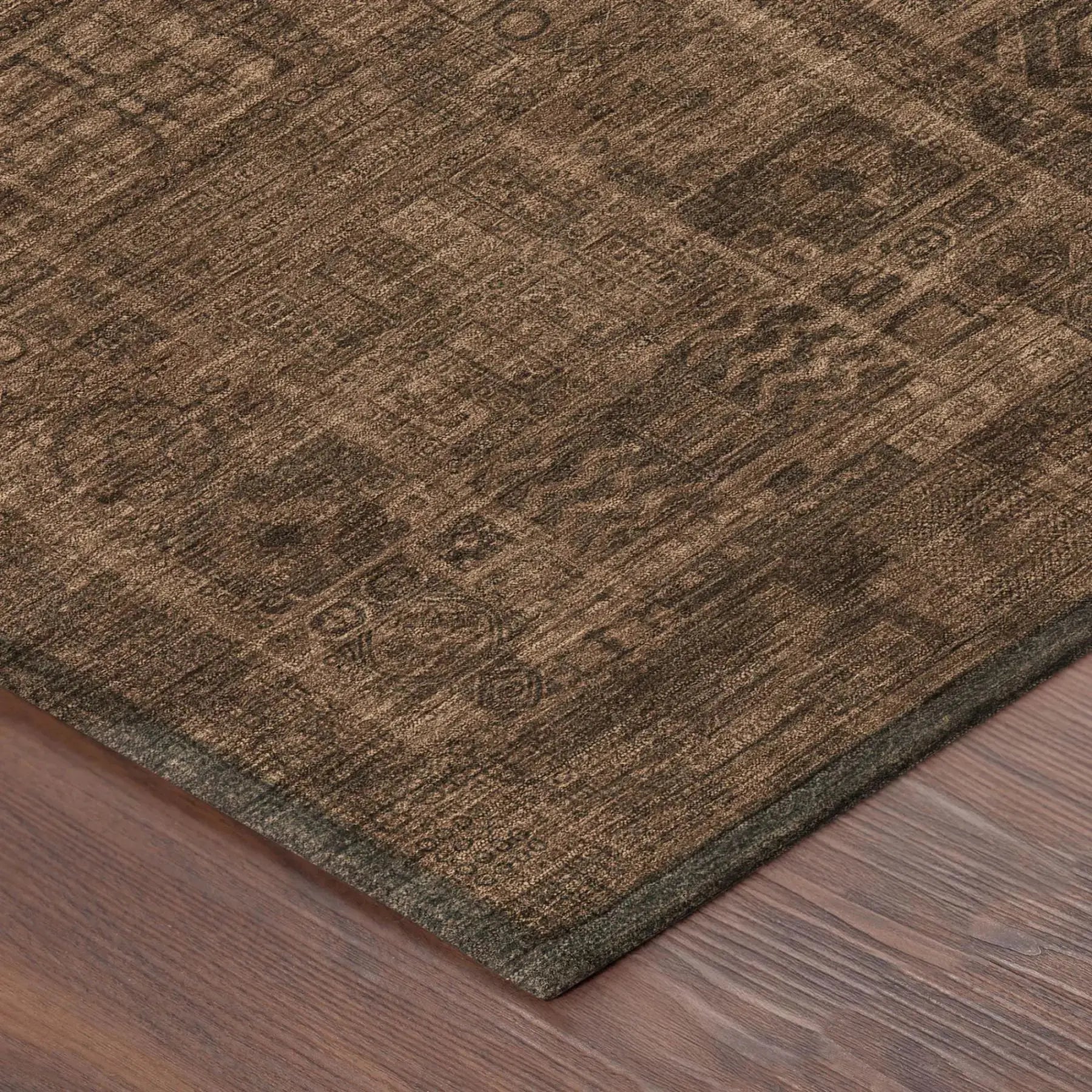 5' X 8' Orange And Brown Oriental Washable Indoor Outdoor Area Rug Homeroots Outdoor