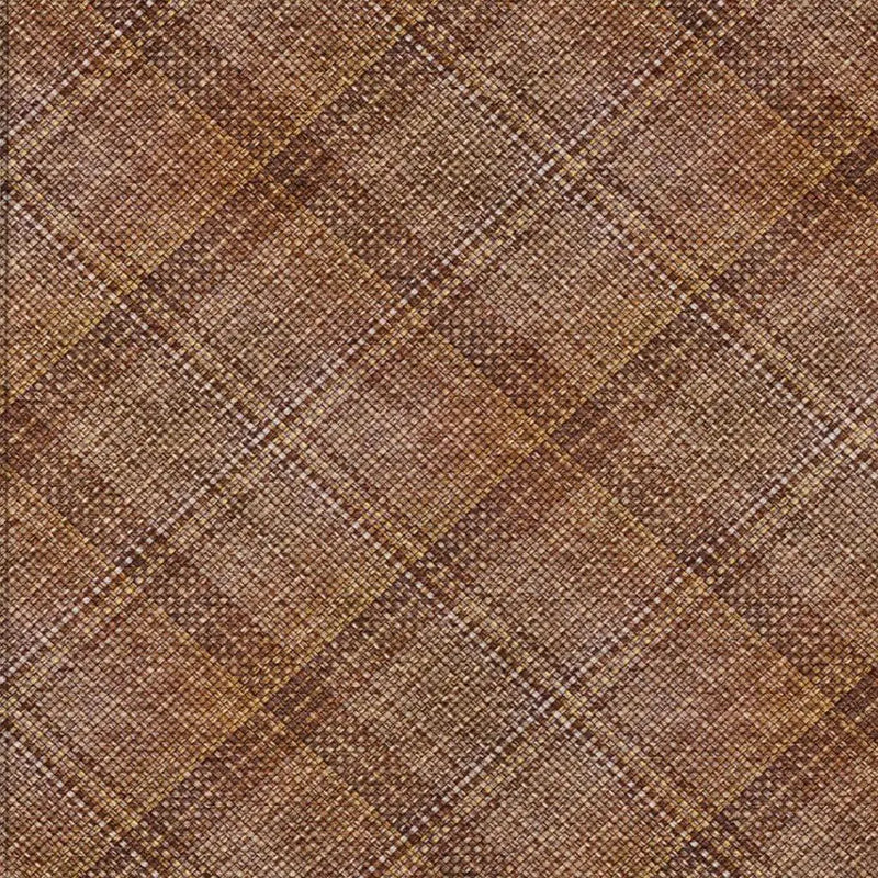 5' X 8' Orange And Brown Plaid Washable Indoor Outdoor Area Rug Homeroots Outdoor