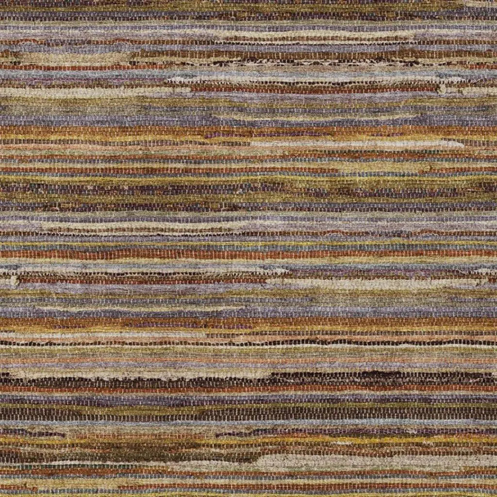 5' X 8' Orange And Brown Striped Washable Indoor Outdoor Area Rug Homeroots Outdoor