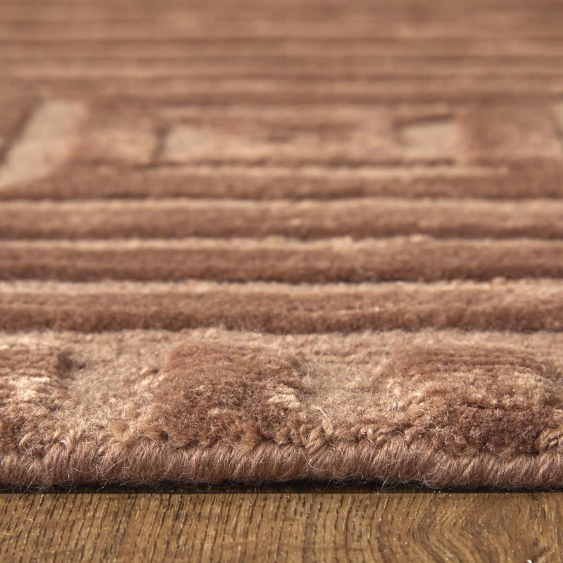 5' X 8' Orange And Brown Wool Geometric Hand Knotted Area Rug Homeroots Home Decor