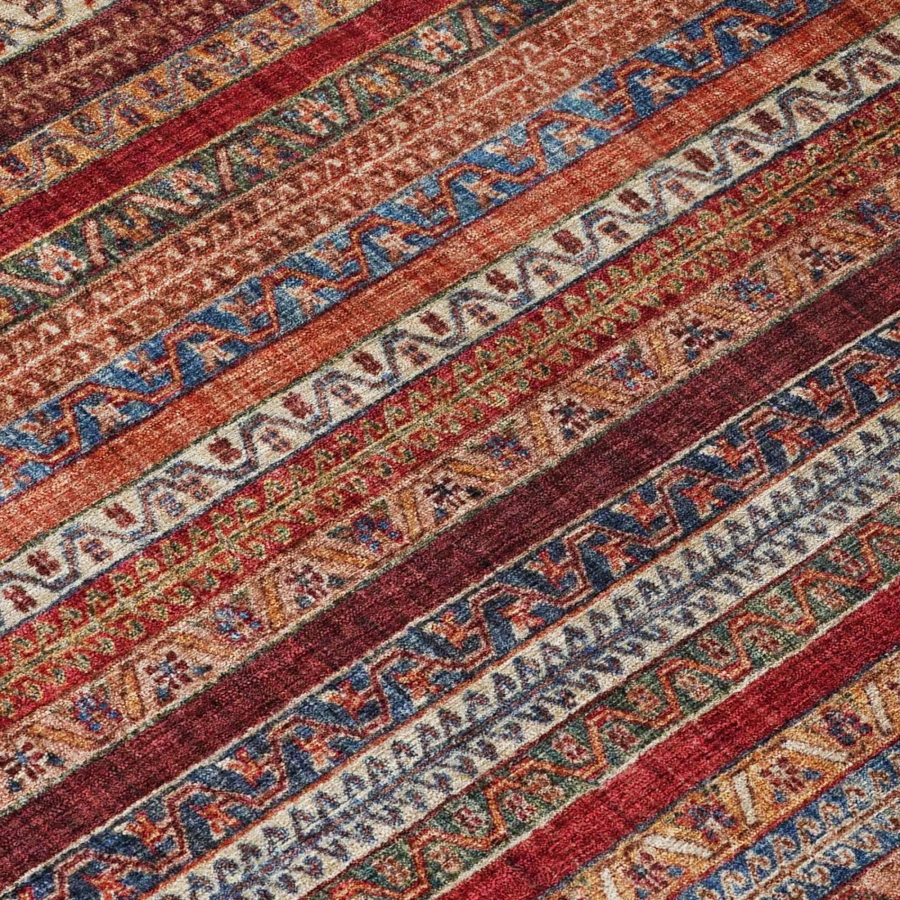 5' X 8' Orange And Burgundy Striped Washable Indoor Outdoor Area Rug Homeroots Outdoor