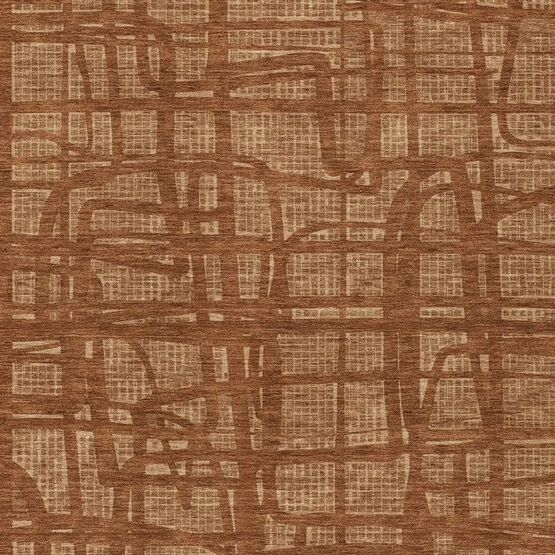 5' X 8' Orange And Copper Abstract Washable Indoor Outdoor Area Rug Homeroots Outdoor