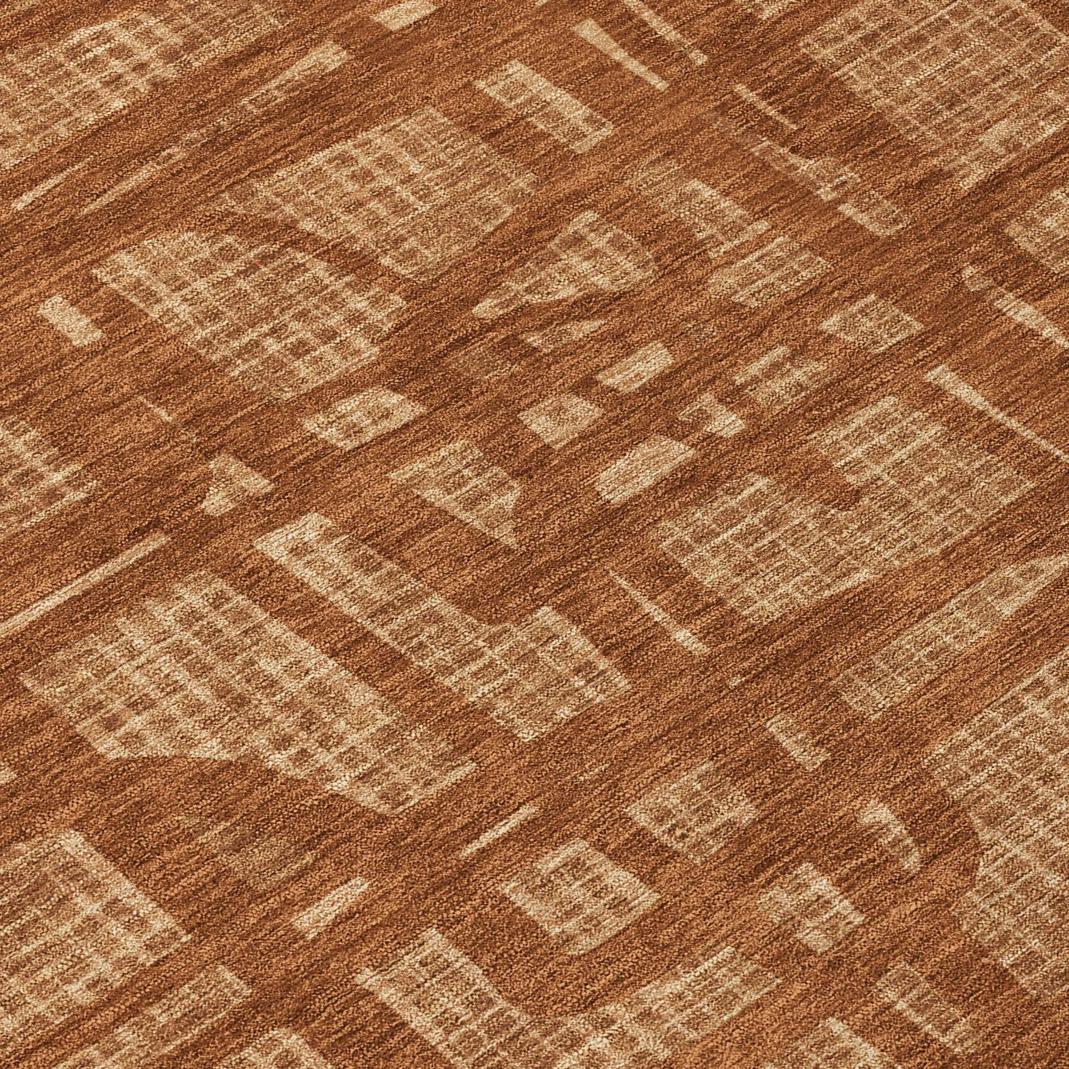 5' X 8' Orange And Copper Abstract Washable Indoor Outdoor Area Rug Homeroots Outdoor