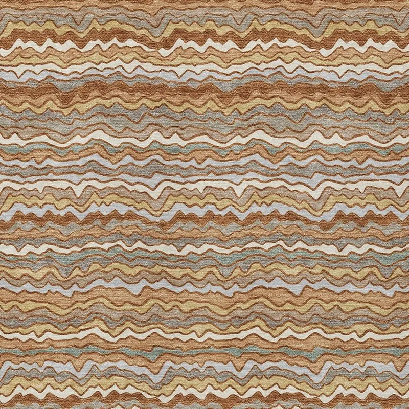 5' X 8' Orange And Copper Striped Washable Indoor Outdoor Area Rug Homeroots Outdoor