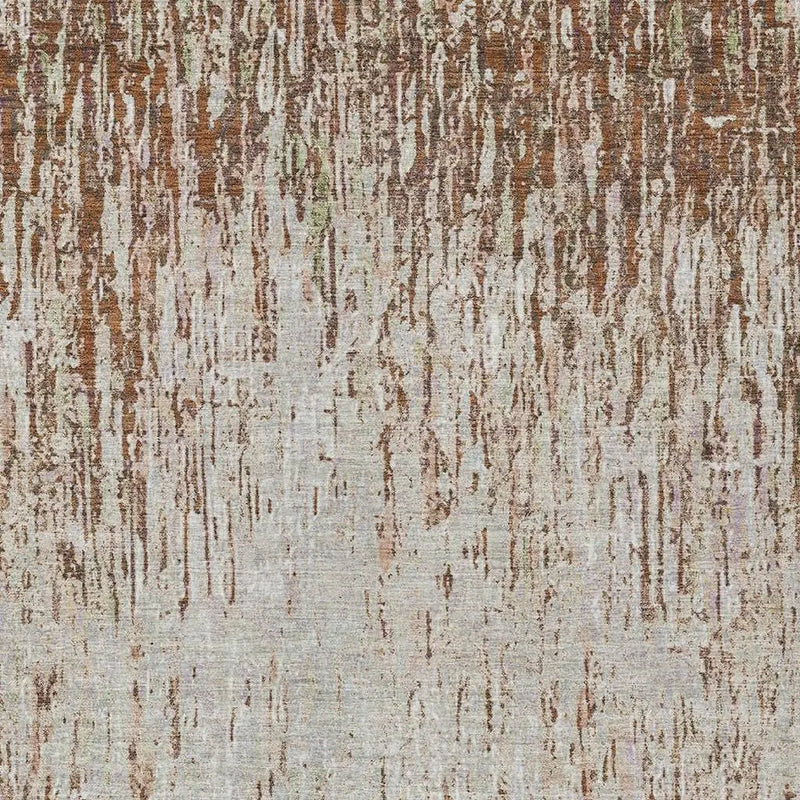 5' X 8' Orange And Copper Striped Washable Indoor Outdoor Area Rug Homeroots Outdoor