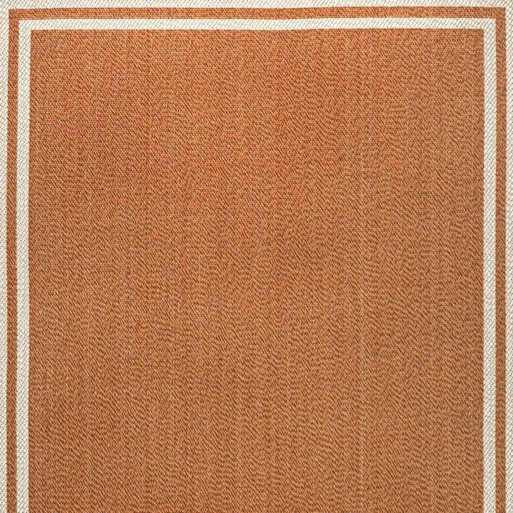 5' X 8' Orange And Cream Indoor Outdoor Area Rug Homeroots Outdoor