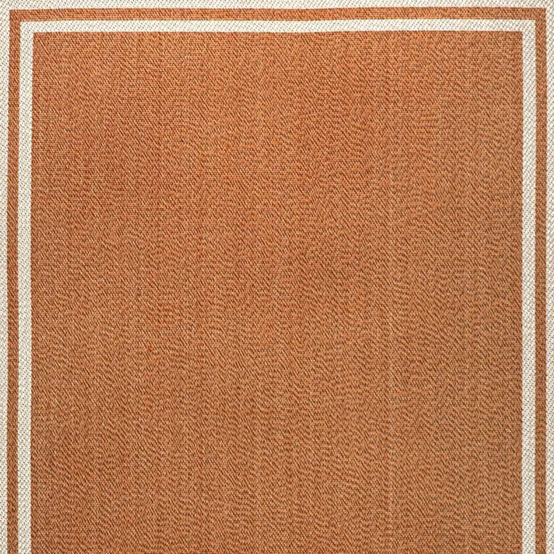 5' X 8' Orange And Cream Indoor Outdoor Area Rug Homeroots Outdoor