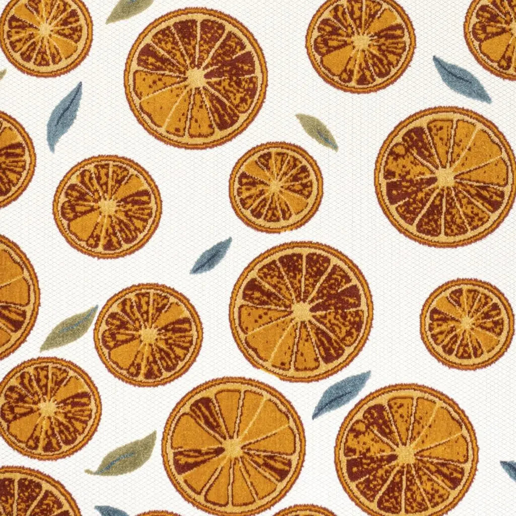 5' X 8' Orange And Cream Polka Dot Indoor Outdoor Area Rug Homeroots Outdoor