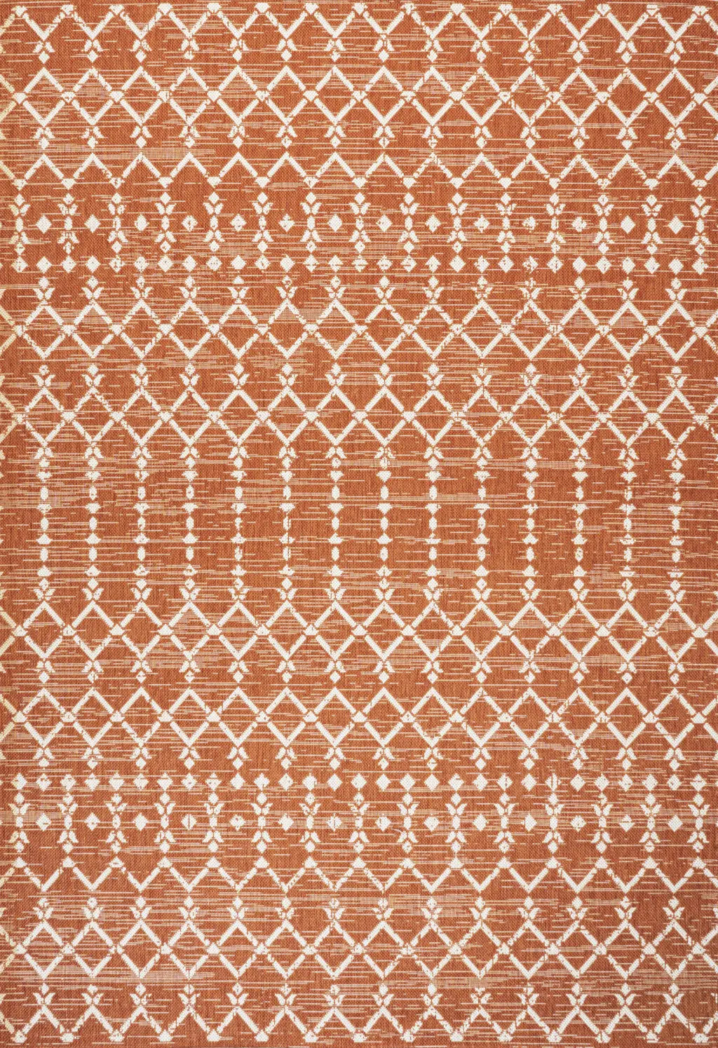 5' X 8' Orange And Cream Trellis Indoor Outdoor Area Rug Homeroots Outdoor