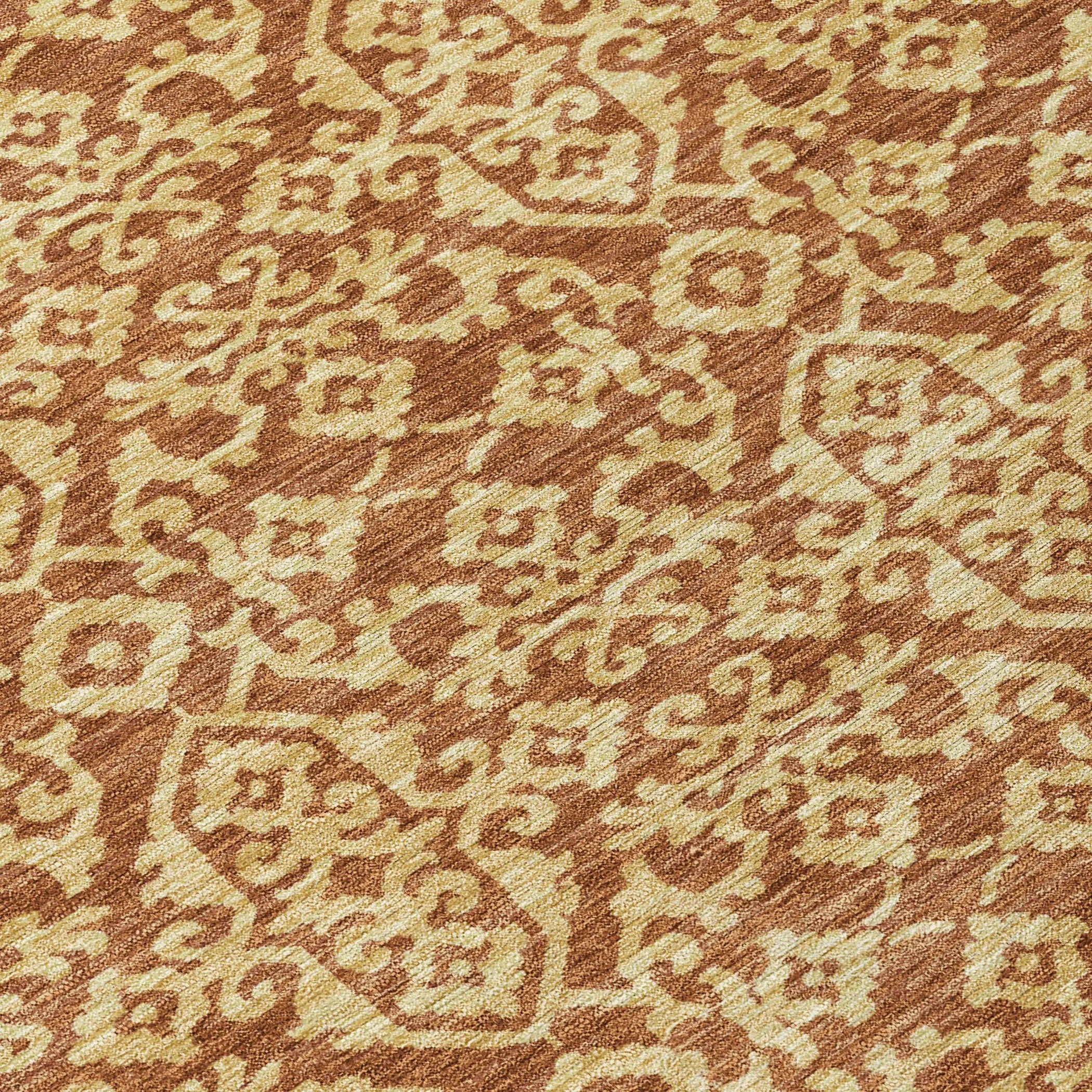 5' X 8' Orange And Graphite Oriental Washable Indoor Outdoor Area Rug Homeroots Outdoor