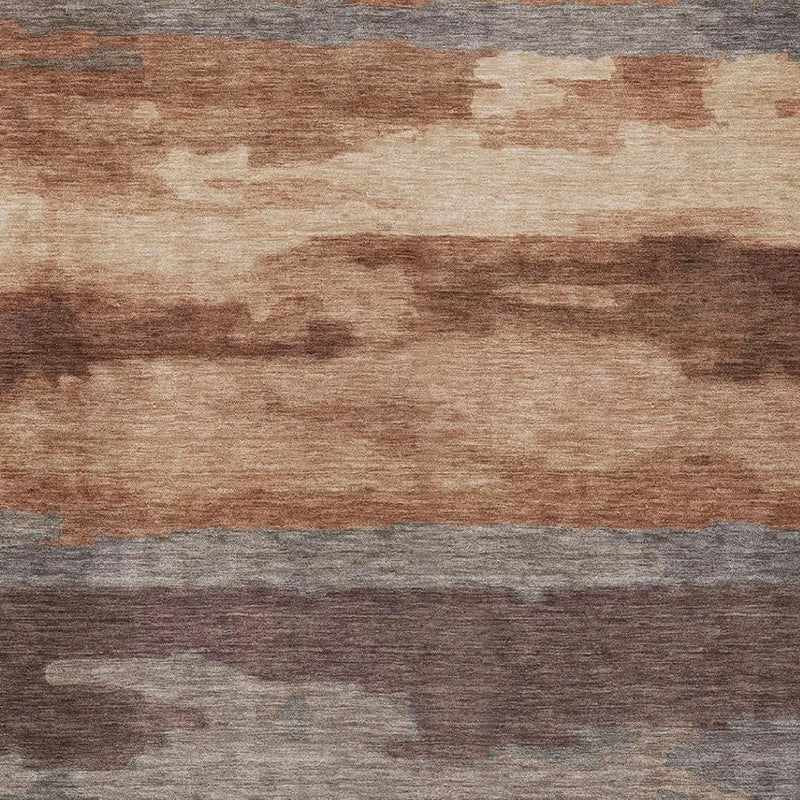 5' X 8' Orange And Gray Abstract Washable Indoor Outdoor Area Rug Homeroots Outdoor