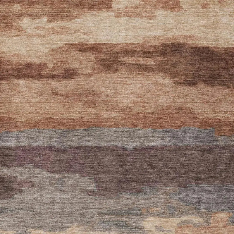 5' X 8' Orange And Gray Abstract Washable Indoor Outdoor Area Rug Homeroots Outdoor