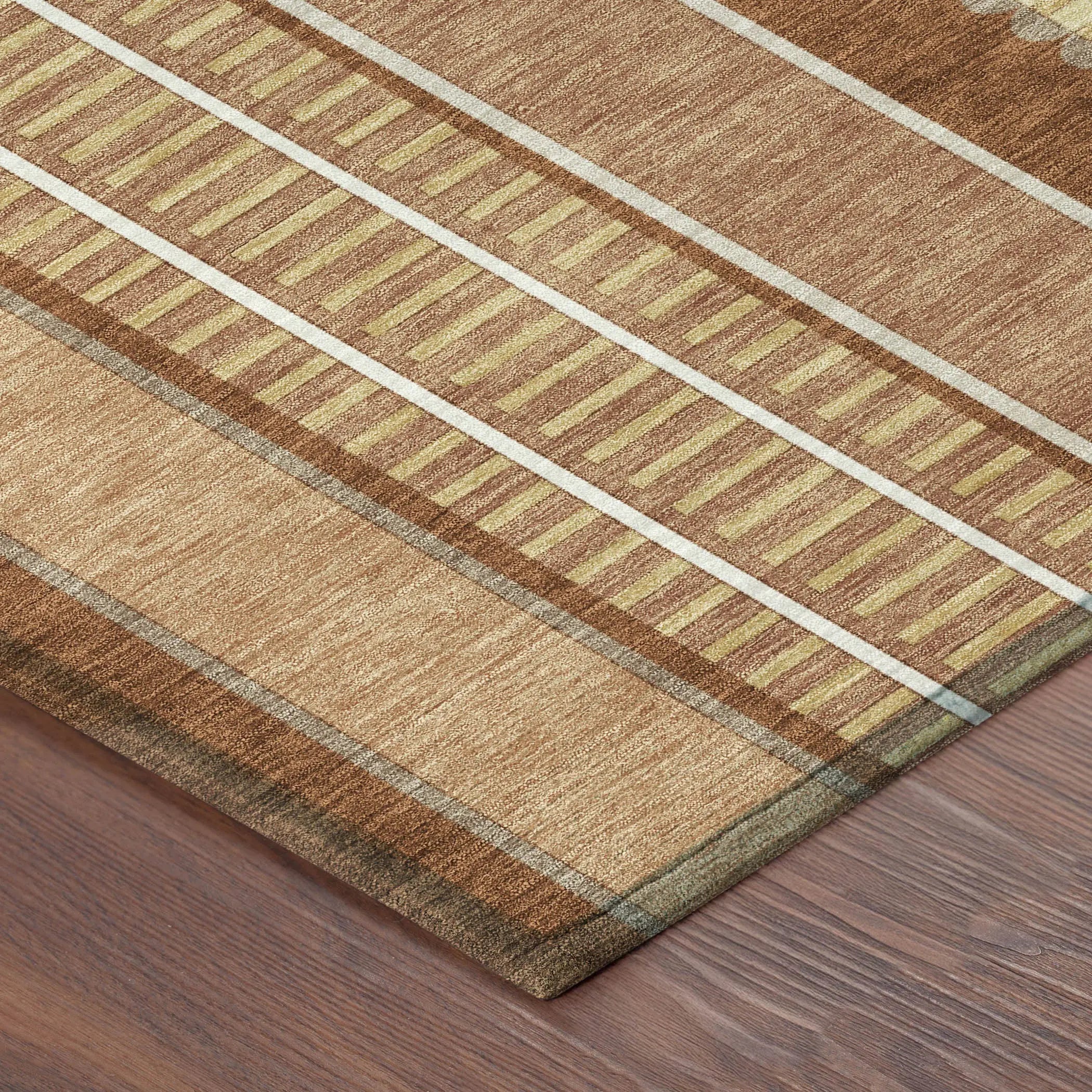 5' X 8' Orange And Gray Striped Washable Indoor Outdoor Area Rug Homeroots Outdoor