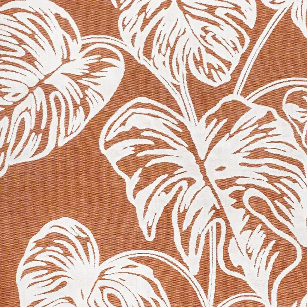 5' X 8' Orange And Ivory Floral Indoor Outdoor Area Rug - GreatEagleInc