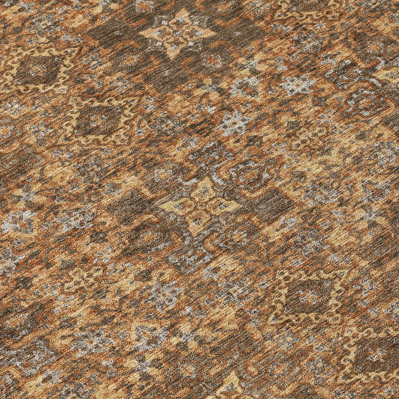 5' X 8' Orange And Linen Oriental Washable Indoor Outdoor Area Rug Homeroots Outdoor