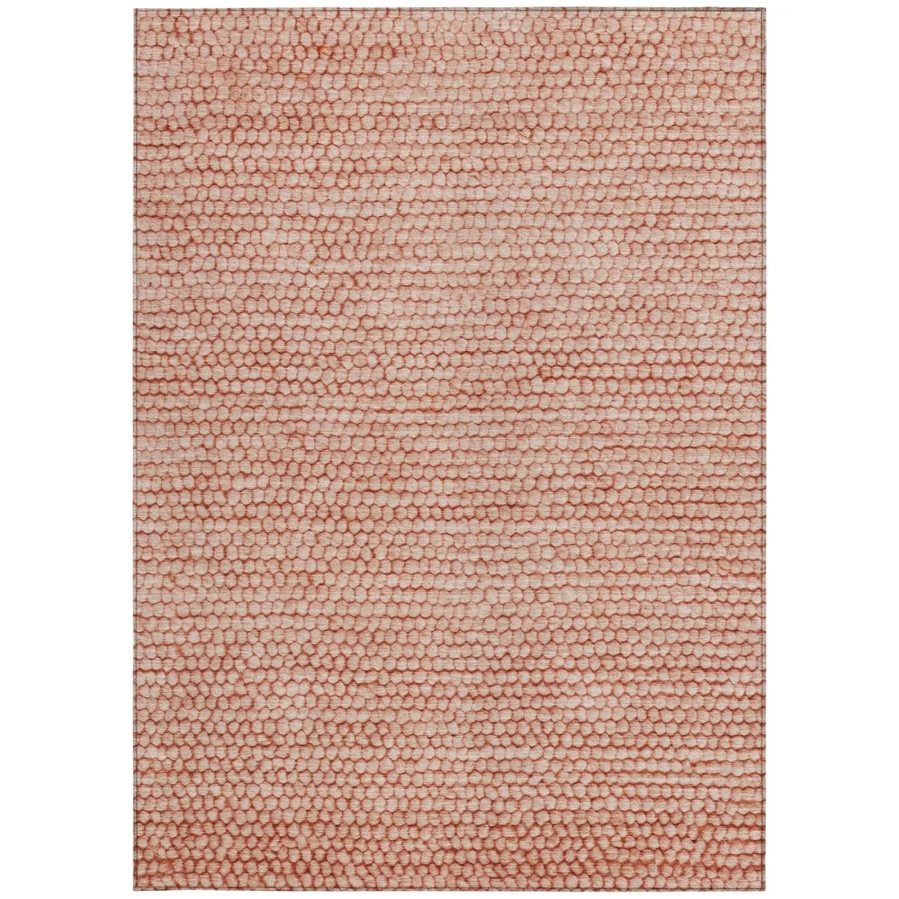 5' X 8' Orange And Salmon Striped Washable Indoor Outdoor Area Rug Homeroots Outdoor