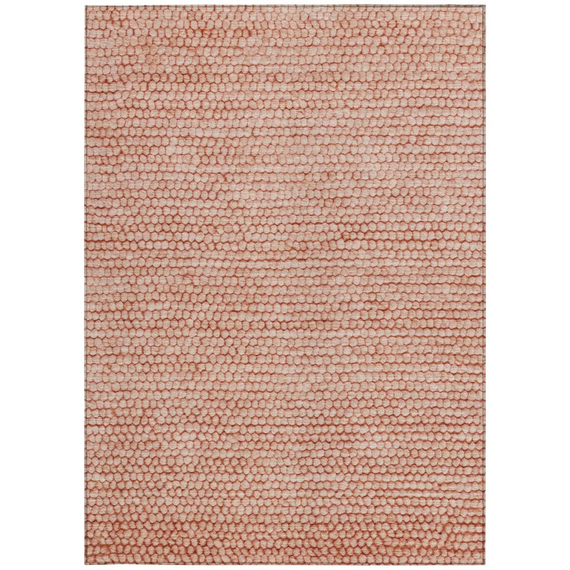 5' X 8' Orange And Salmon Striped Washable Indoor Outdoor Area Rug Homeroots Outdoor