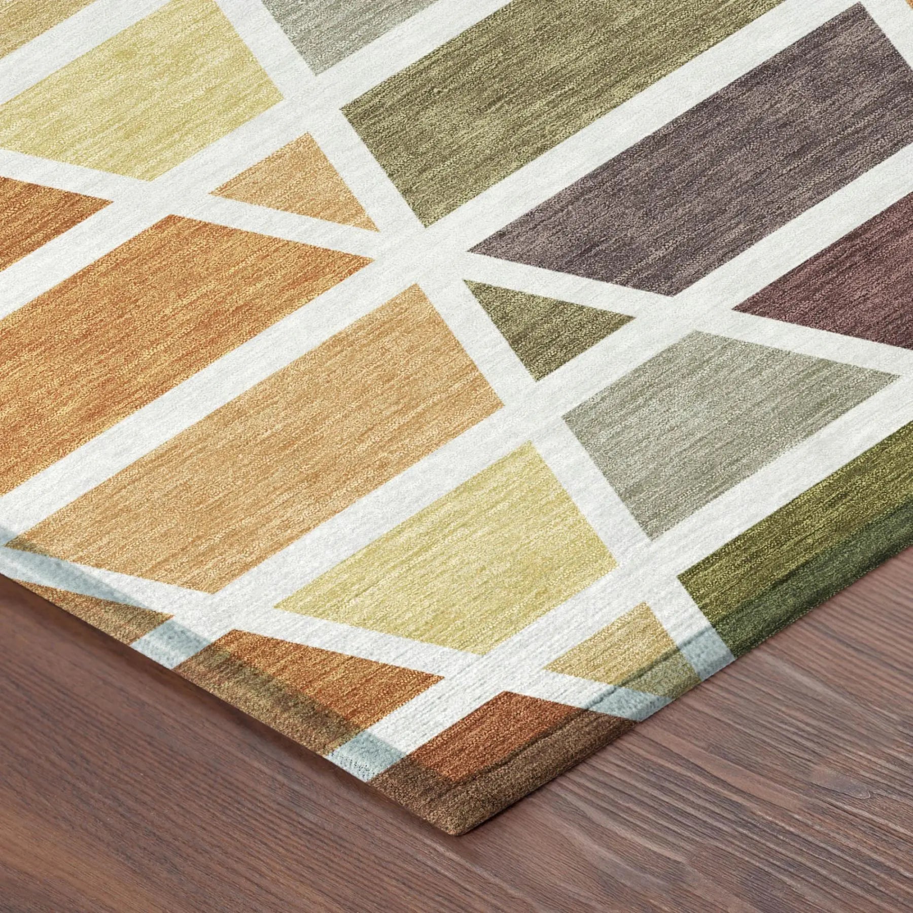 5' X 8' Orange And White Geometric Washable Indoor Outdoor Area Rug Homeroots Outdoor