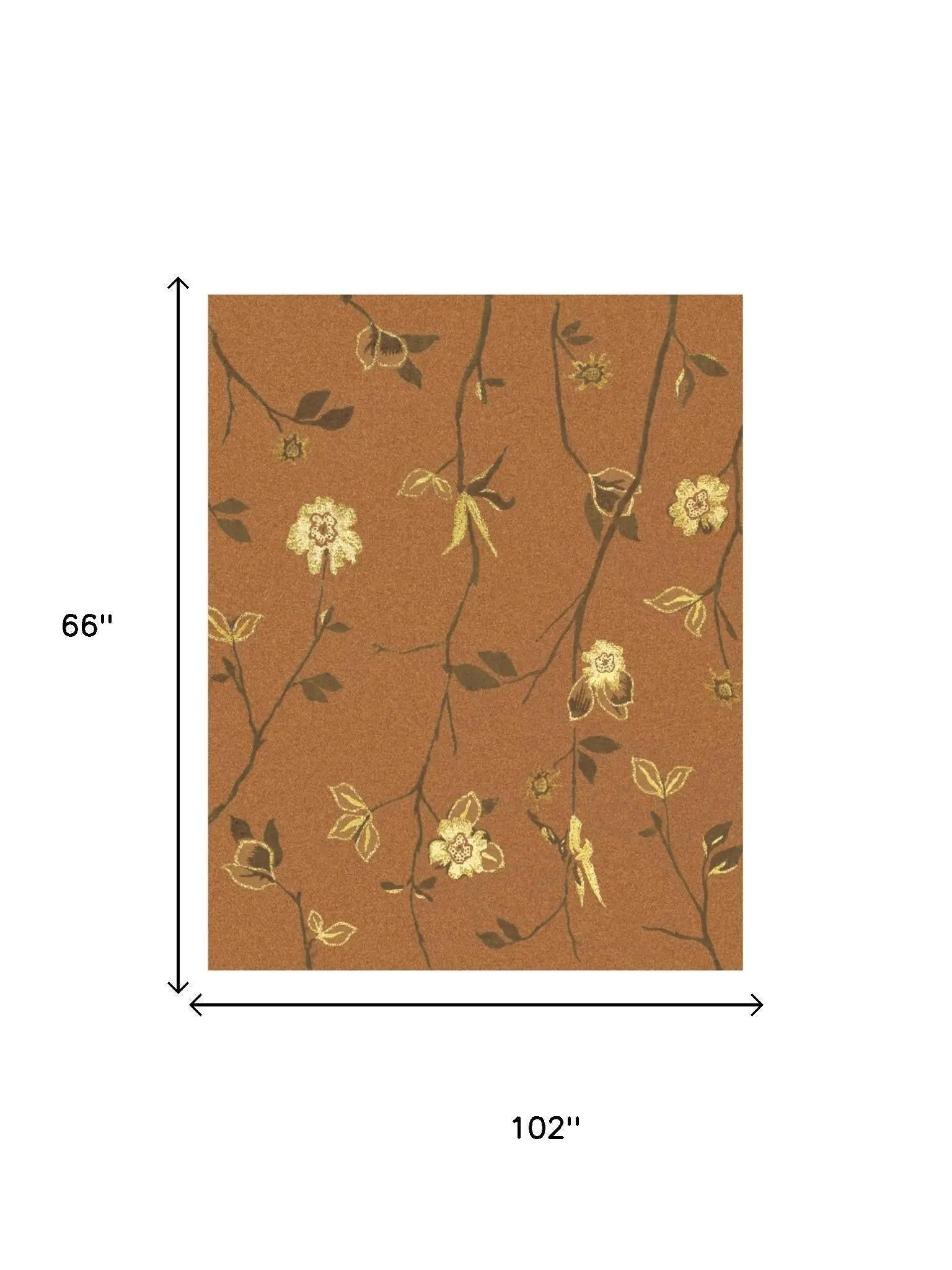 5' X 8' Orange Brown And Yellow Wool Floral Hand Knotted Area Rug Homeroots Home Decor