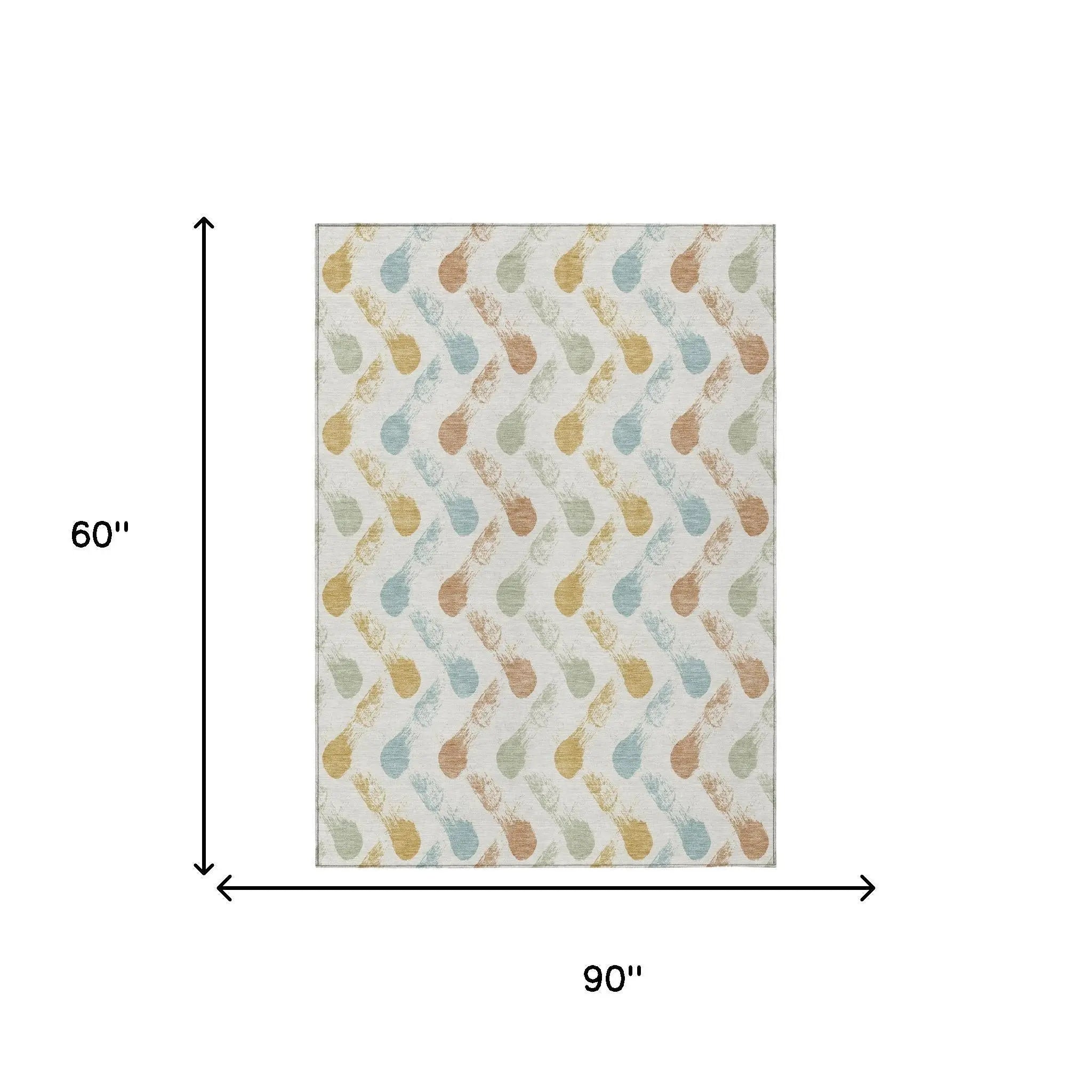 5' X 8' Pearl And Ivory Geometric Washable Indoor Outdoor Area Rug Homeroots Outdoor