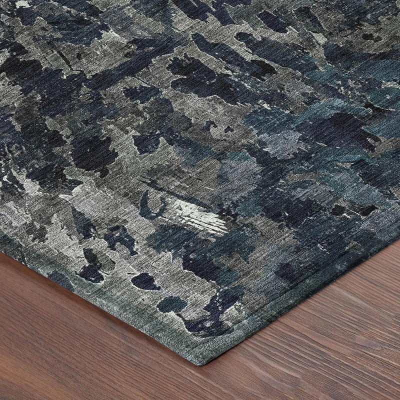5' X 8' Pewter And Gray Abstract Washable Indoor Outdoor Area Rug Homeroots Outdoor
