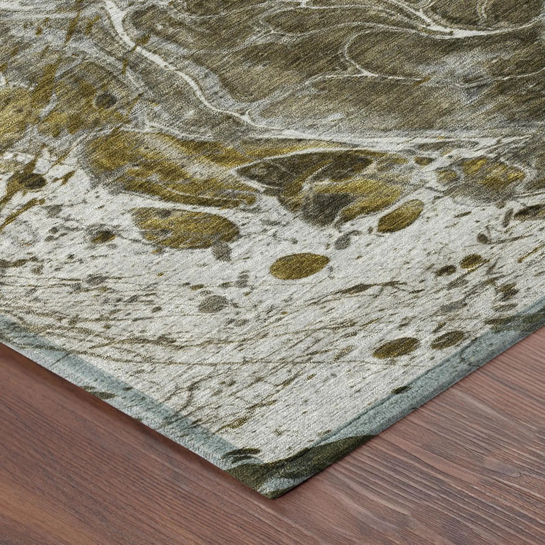 5' X 8' Pewter And Gray Abstract Washable Indoor Outdoor Area Rug Homeroots Outdoor