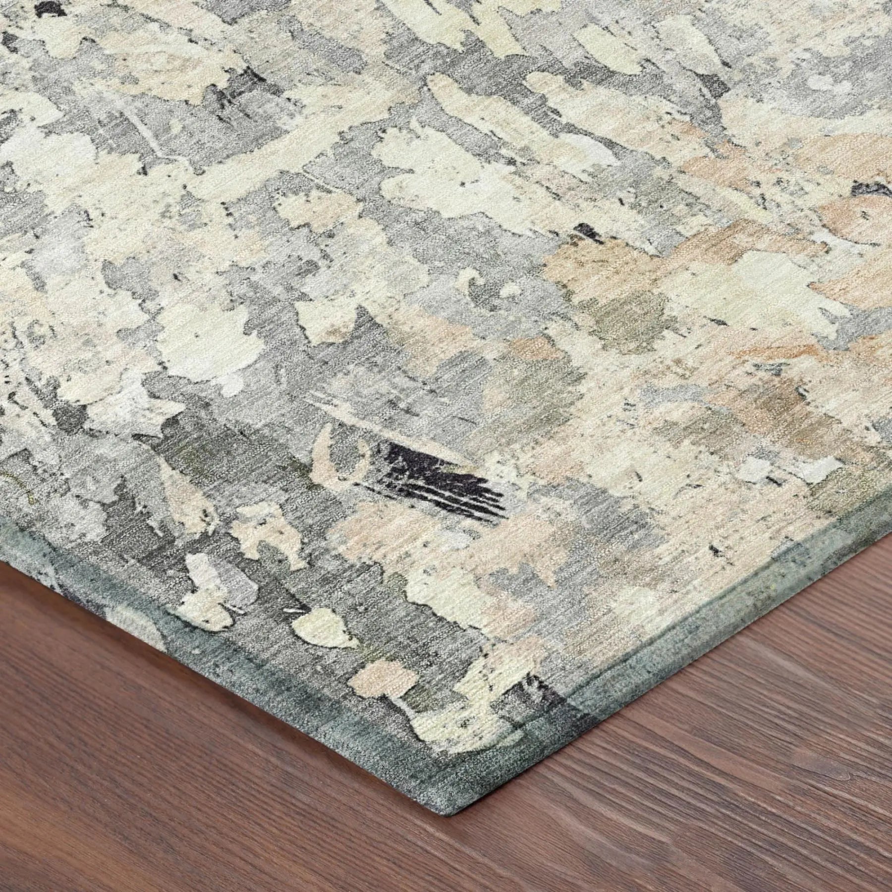 5' X 8' Pewter And Gray Abstract Washable Indoor Outdoor Area Rug Homeroots Outdoor