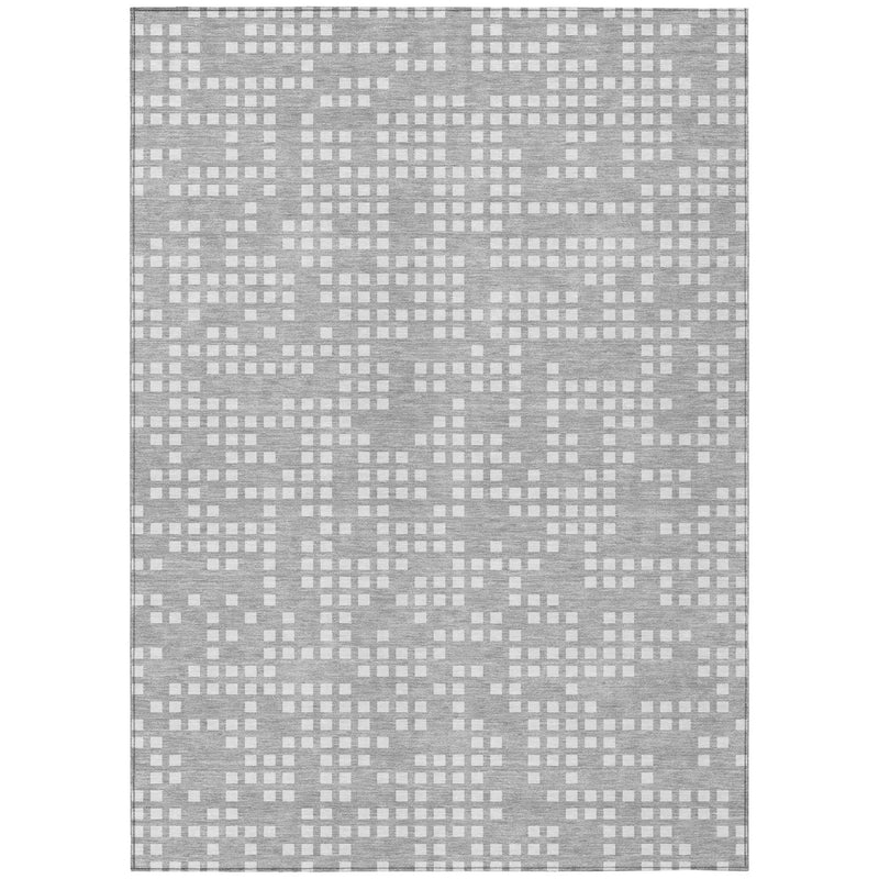5' X 8' Pewter And Gray Abstract Washable Indoor Outdoor Area Rug Homeroots Outdoor