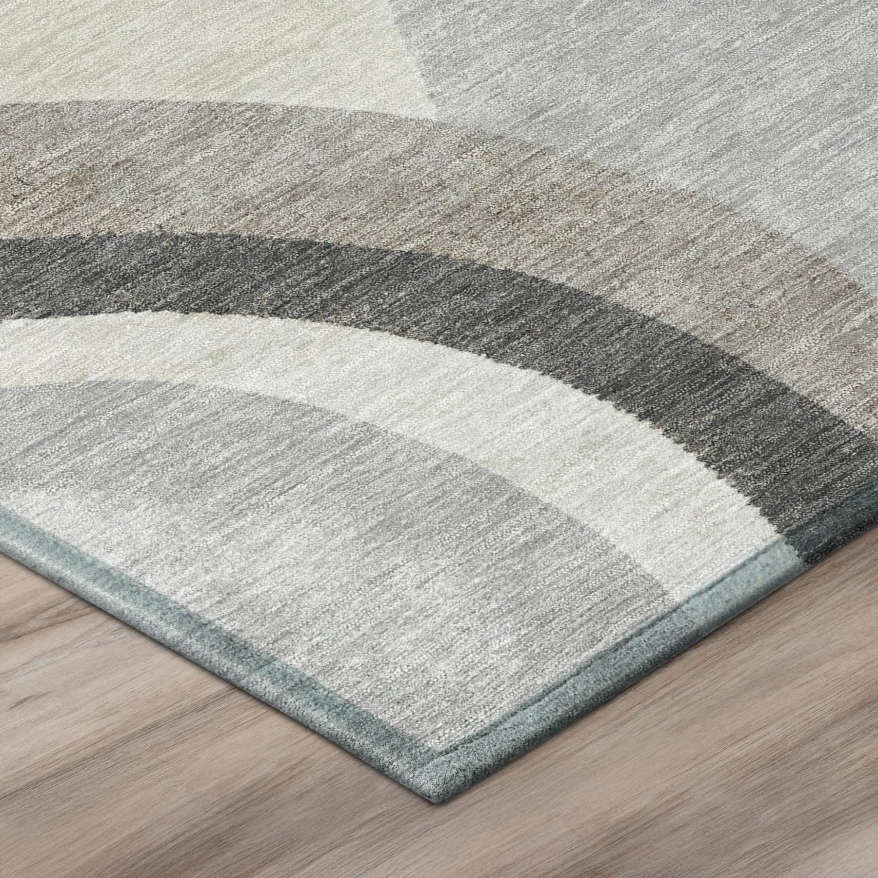 5' X 8' Pewter And Gray Abstract Washable Indoor Outdoor Area Rug Homeroots Outdoor