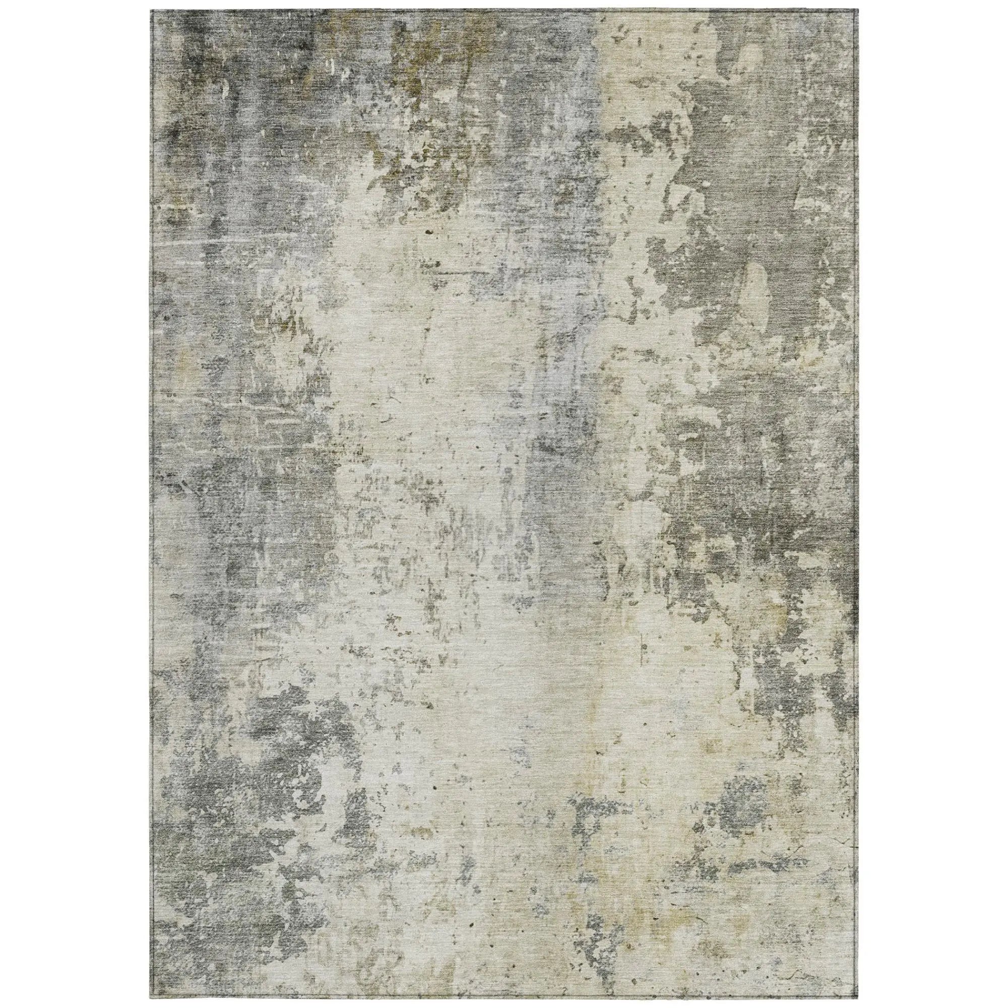 5' X 8' Pewter And Gray Abstract Washable Indoor Outdoor Area Rug Homeroots Outdoor