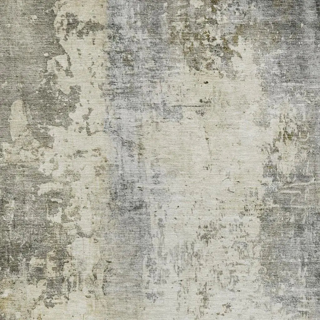 5' X 8' Pewter And Gray Abstract Washable Indoor Outdoor Area Rug Homeroots Outdoor